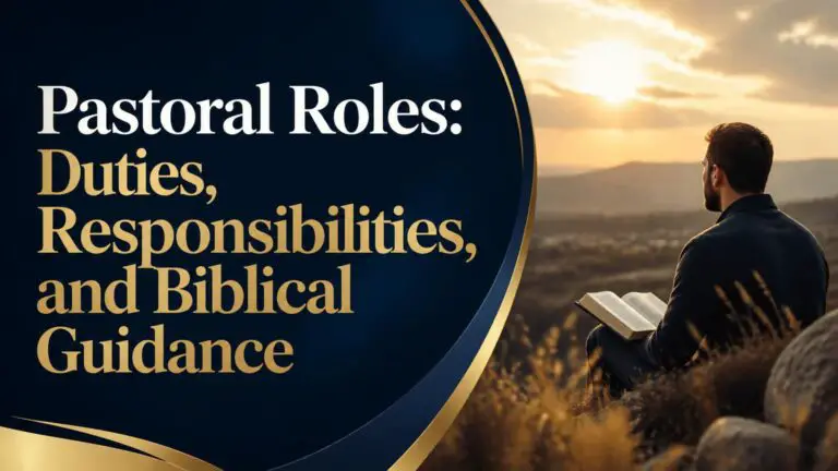 Pastoral Roles: Duties, Responsibilities, and Biblical Guidance